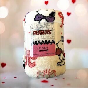 PEANUTS SNOOPY VALENTINE'S DAY BOWS & HEARTS THROW BLANKET 60x72in NWT